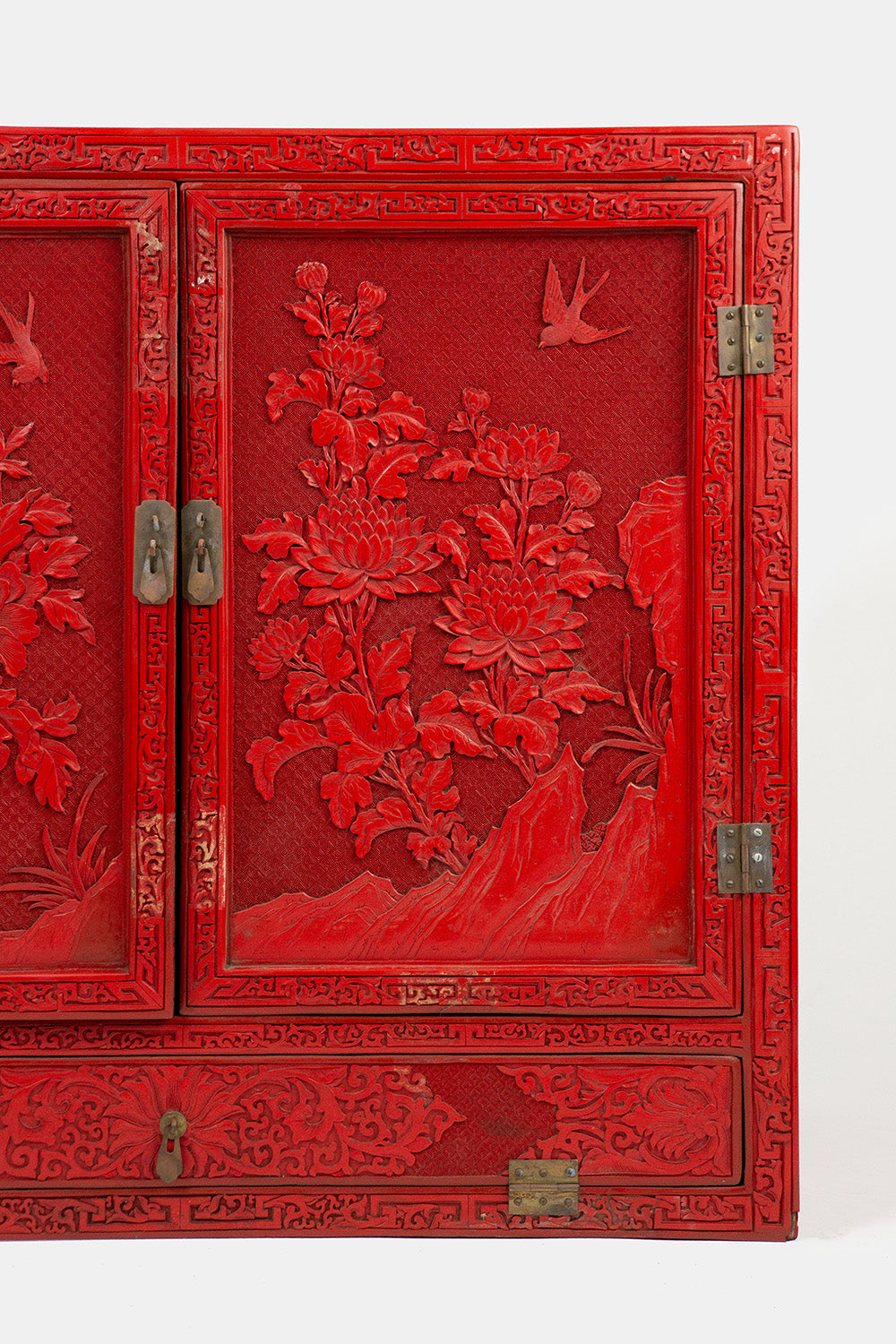 Early 20th Century Chinese Cinnabar Lacquer Cabinet