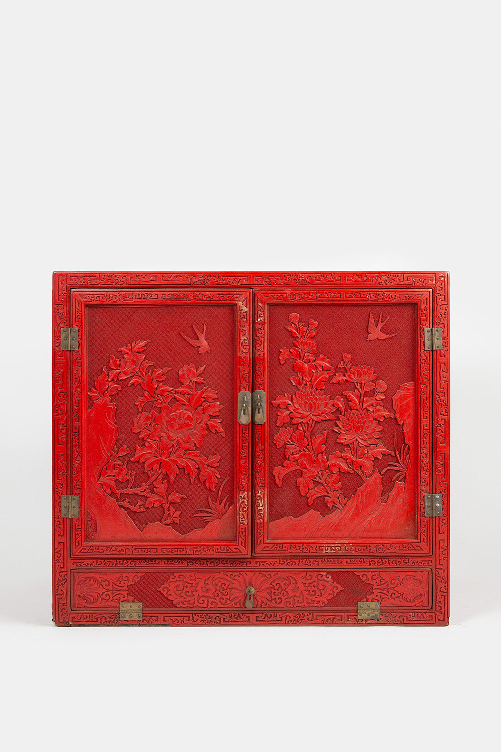 Early 20th Century Chinese Cinnabar Lacquer Cabinet