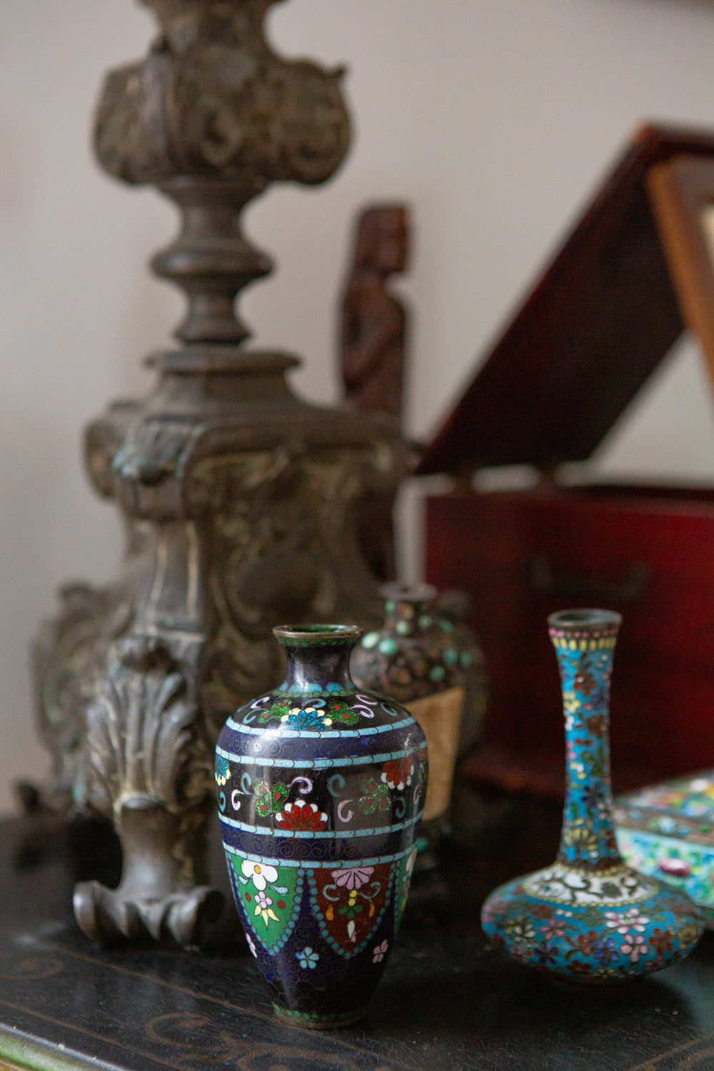 Black Cloisonné Vase