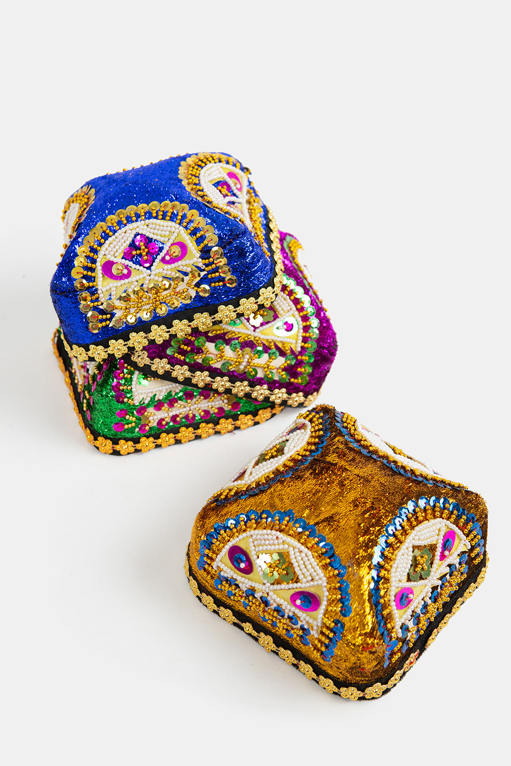 Ornate Sequined Velvet Doppa Hat