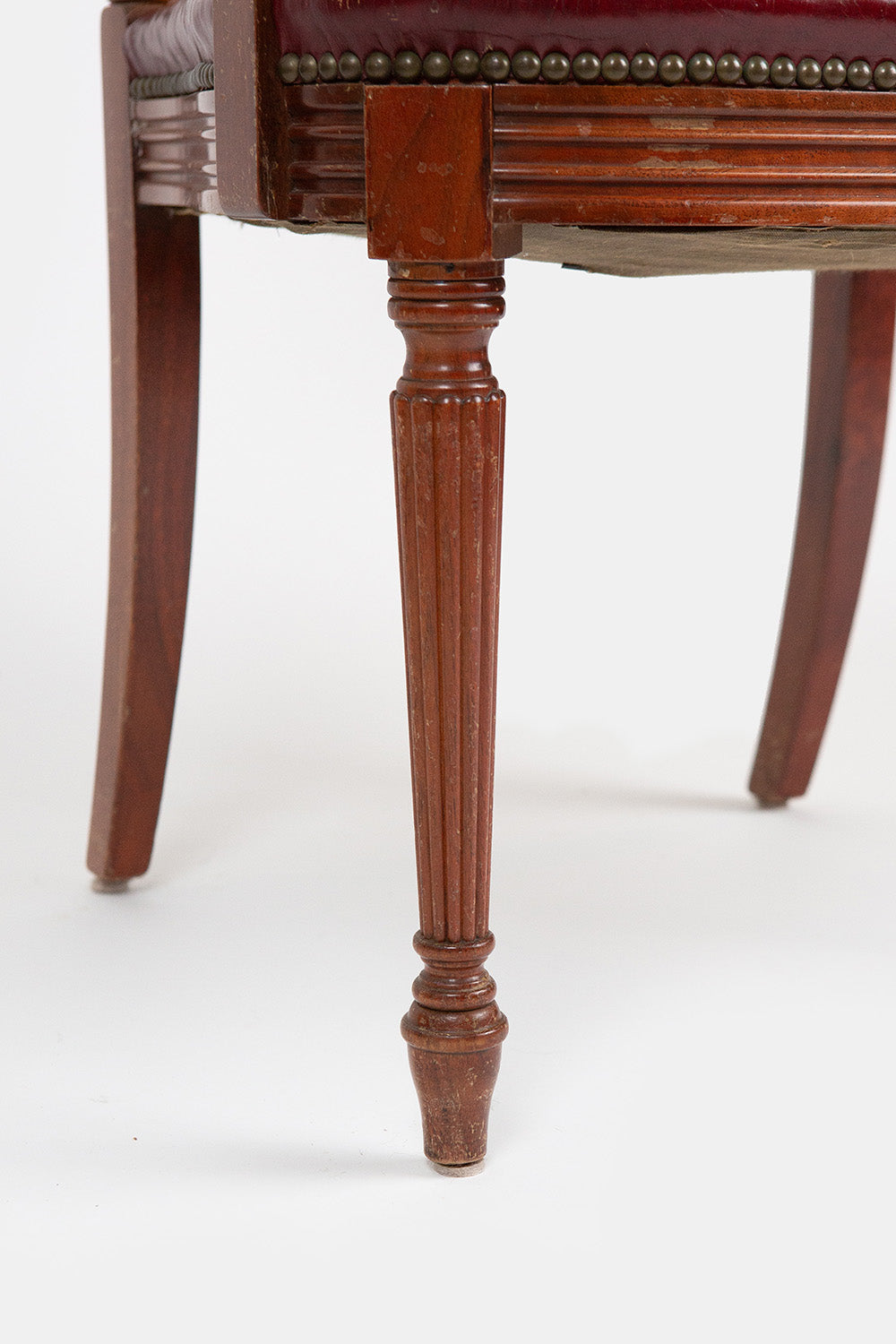 1930's Empire-Style Armchair with Crimson Leather