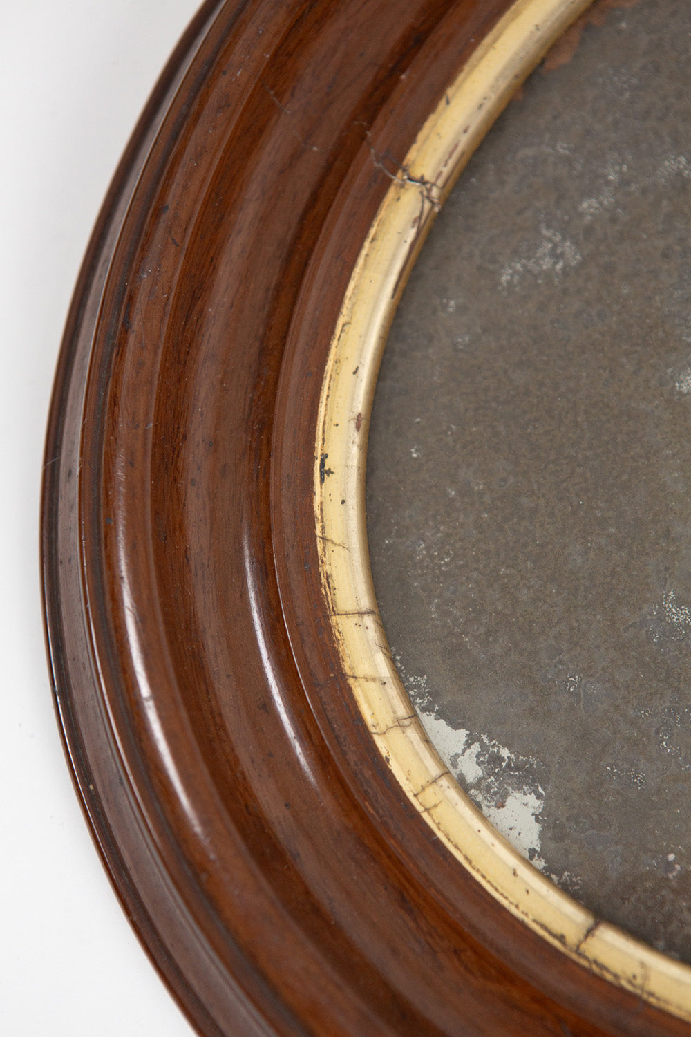 English Oval Mirror with Giltwood Slip