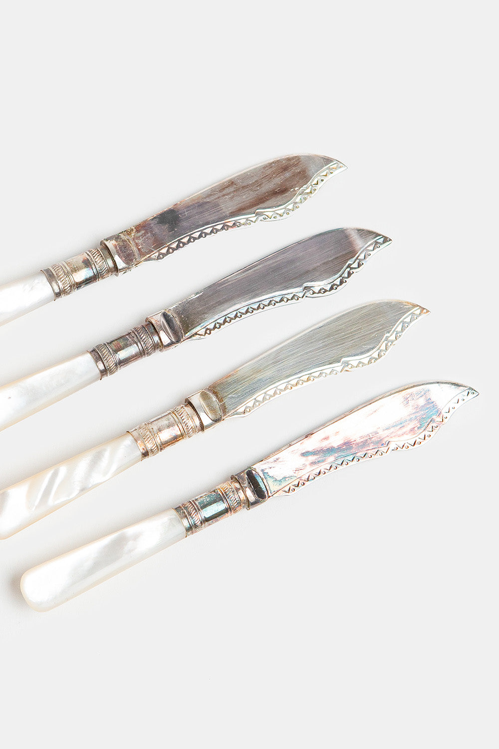 Silver and Mother of Pearl Fish Knives Set of 4