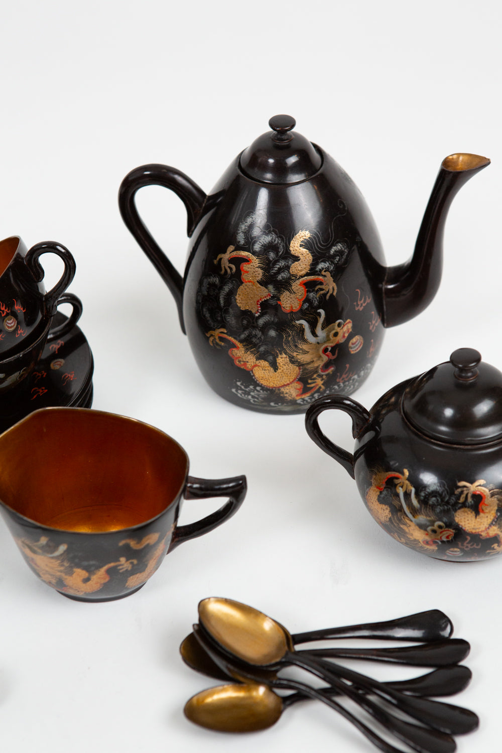 Gilded Lacquer Tea Set