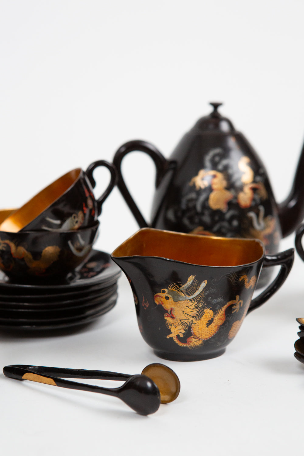 Gilded Lacquer Tea Set