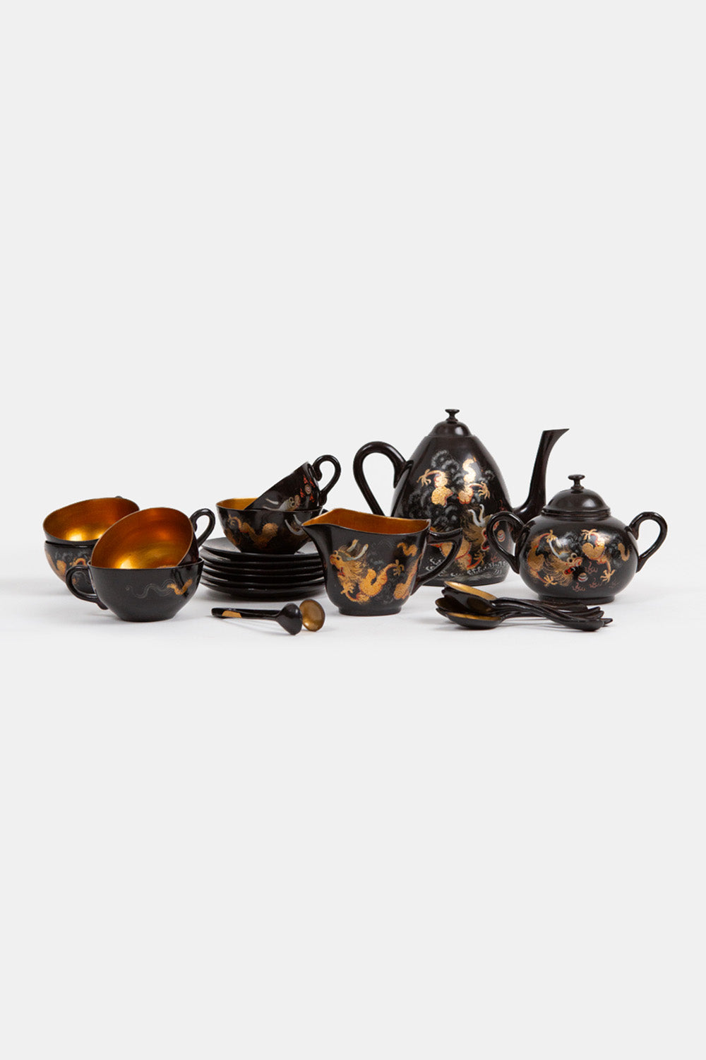 Gilded Lacquer Tea Set
