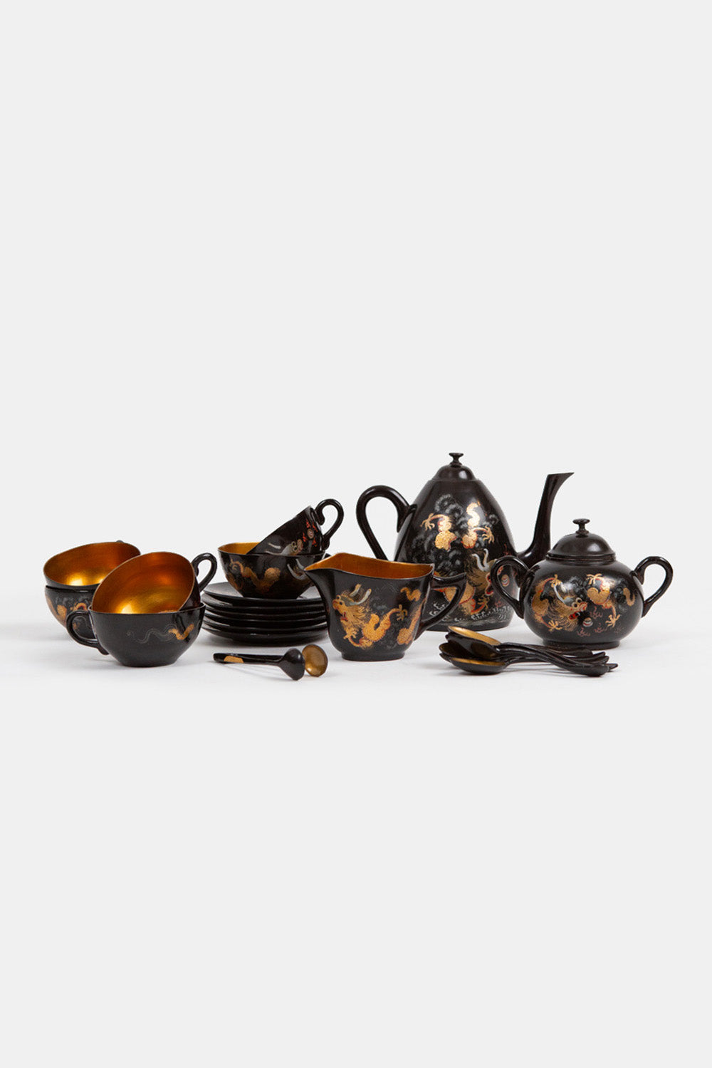 Gilded Lacquer Tea Set