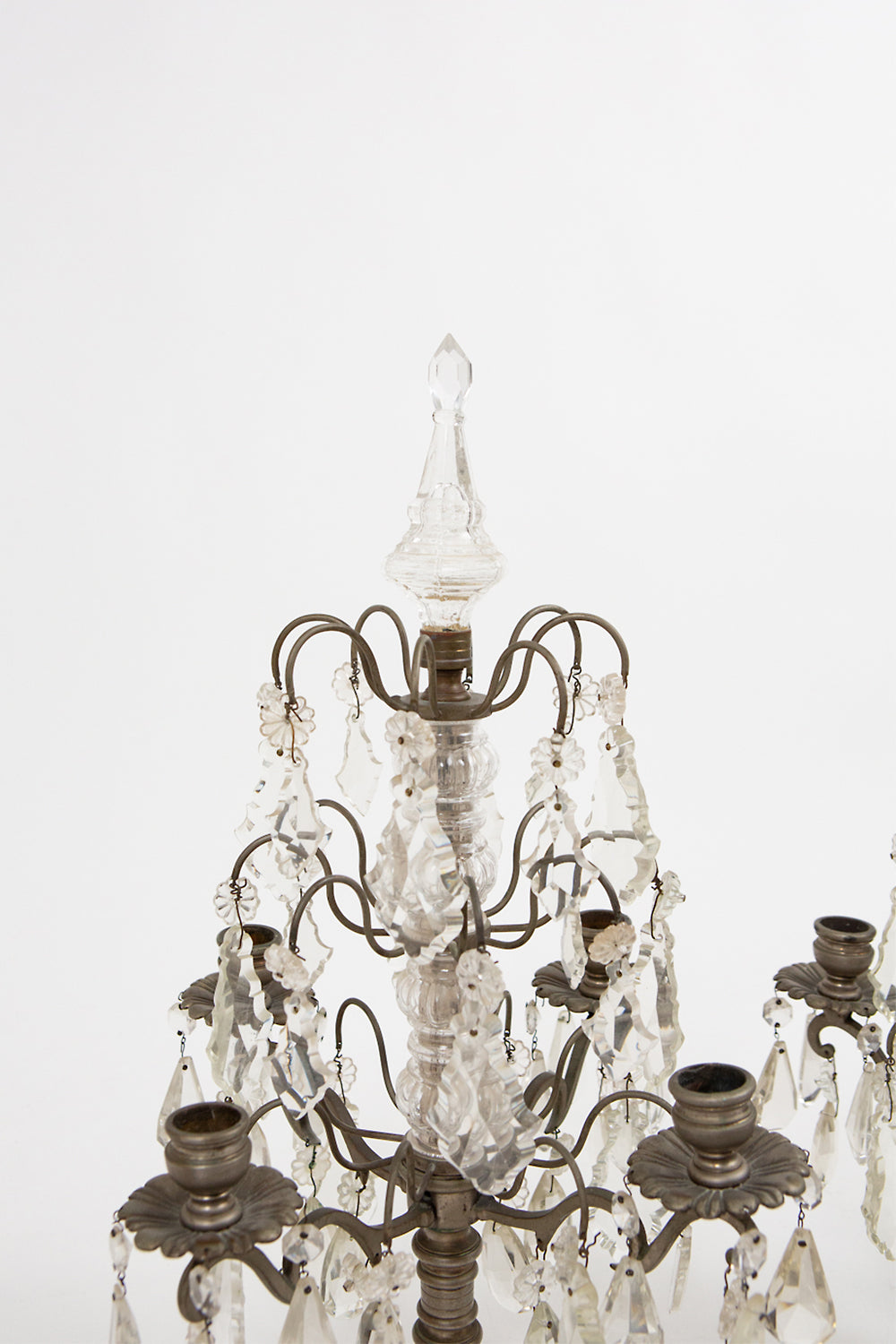 Continental Cut Glass and Silver Girandole