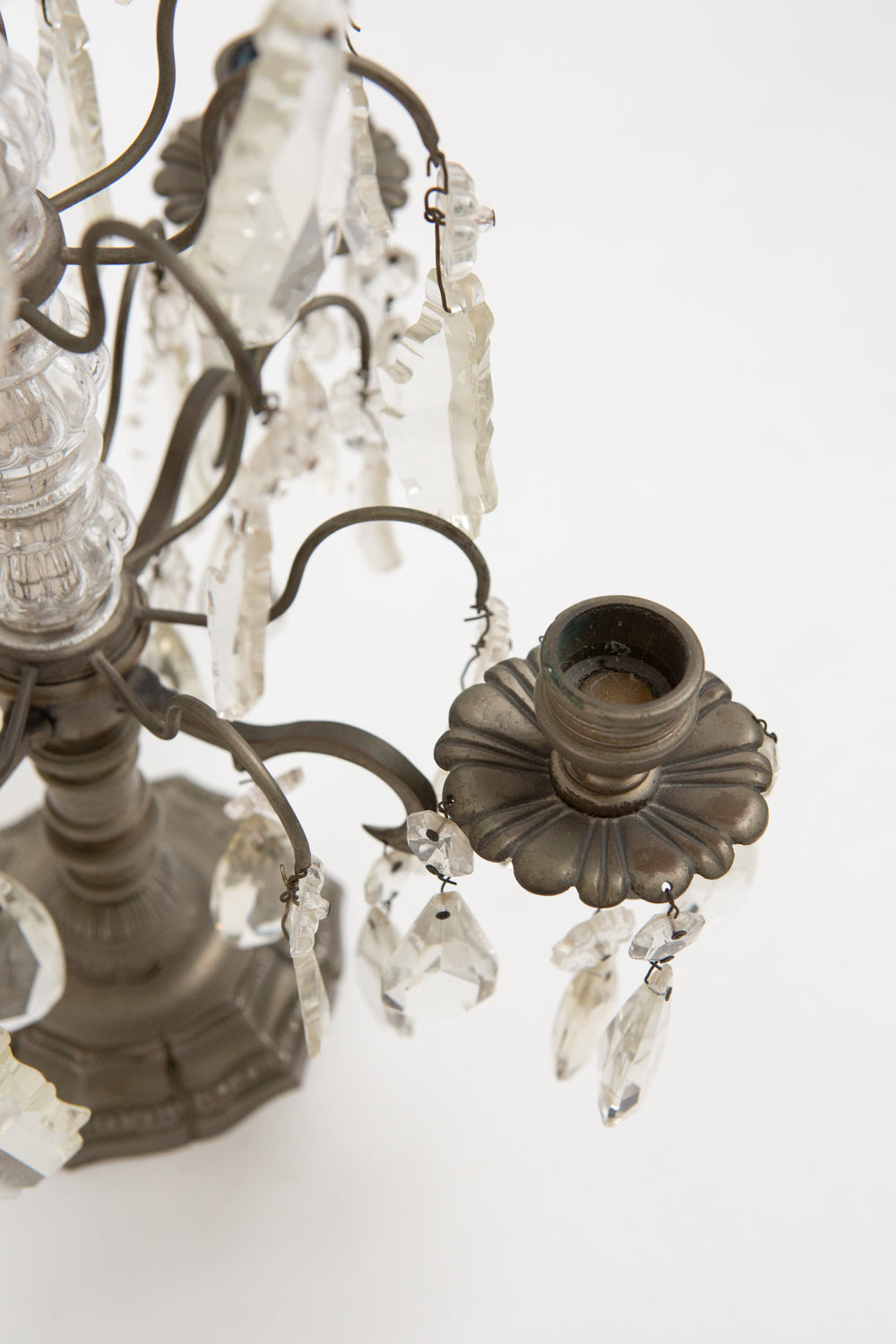 Continental Cut Glass and Silver Girandole