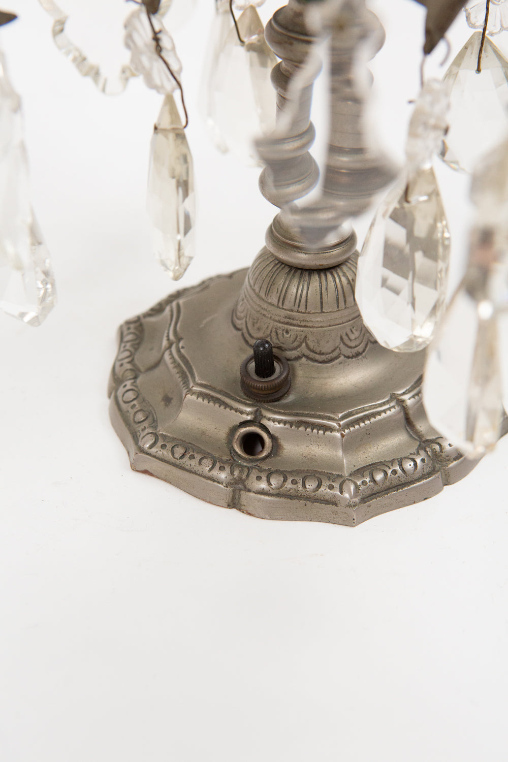 Continental Cut Glass and Silver Girandole