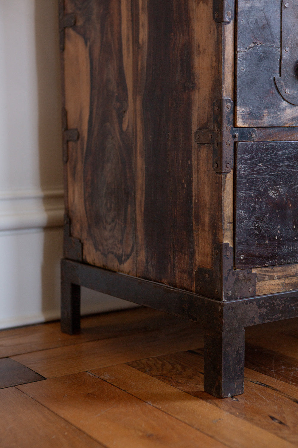 Hardwood and Iron Cabinet