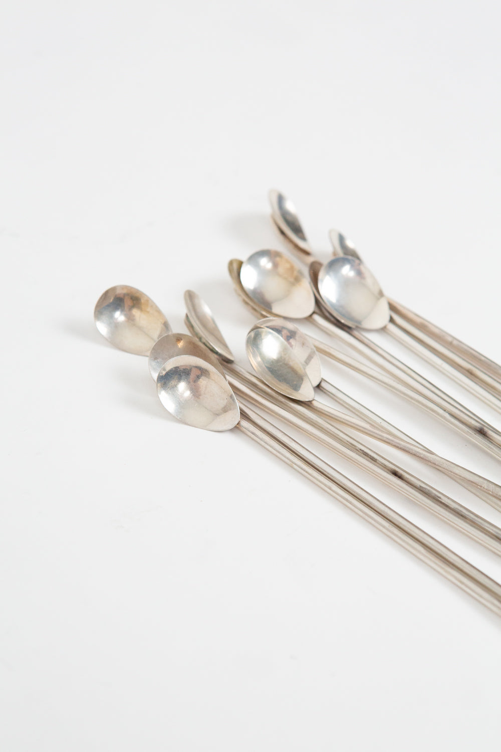 Set of 12 Mexican Sterling Silver Ice Tea Spoons