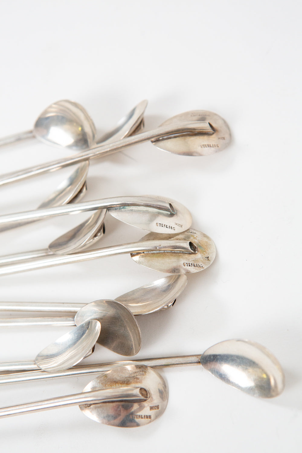 Set of 12 Mexican Sterling Silver Ice Tea Spoons