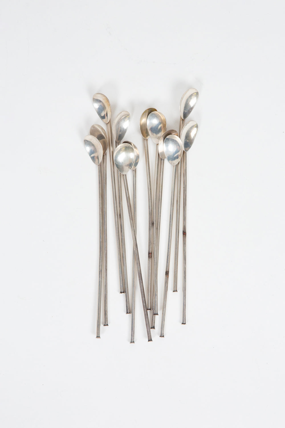Set of 12 Mexican Sterling Silver Ice Tea Spoons