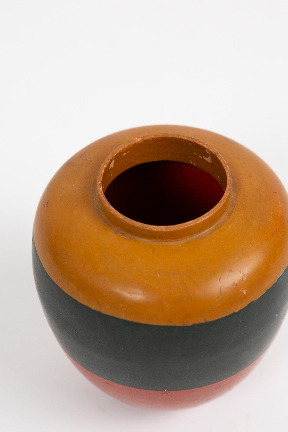 Indian Hand-Painted Striped Vessel