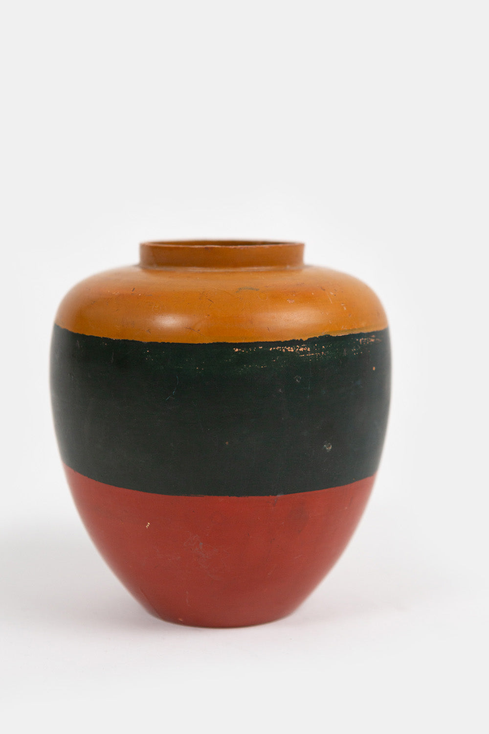 Indian Hand-Painted Striped Vessel