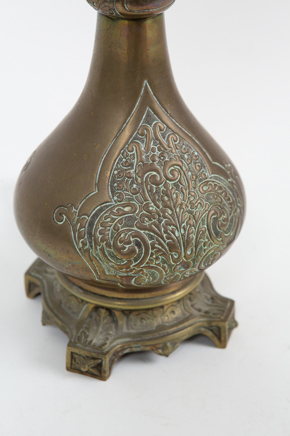 Antique Islamic Oil Lamp with Bespoke Erica Tanov Shade