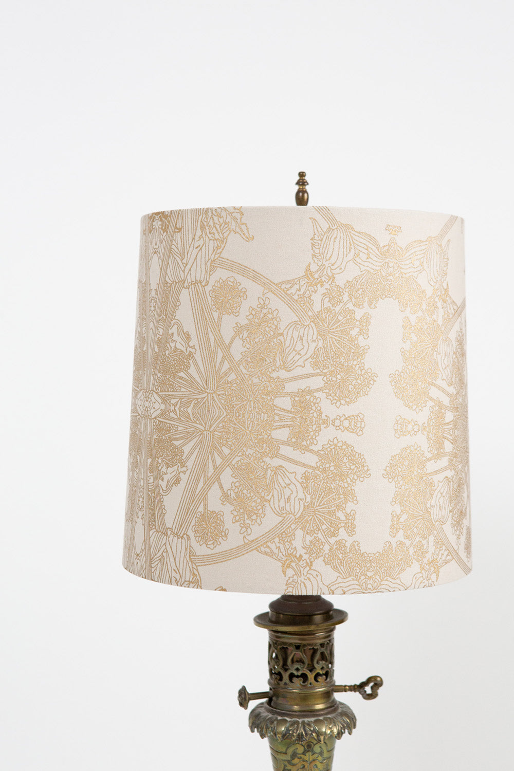 Antique Islamic Oil Lamp with Bespoke Erica Tanov Shade