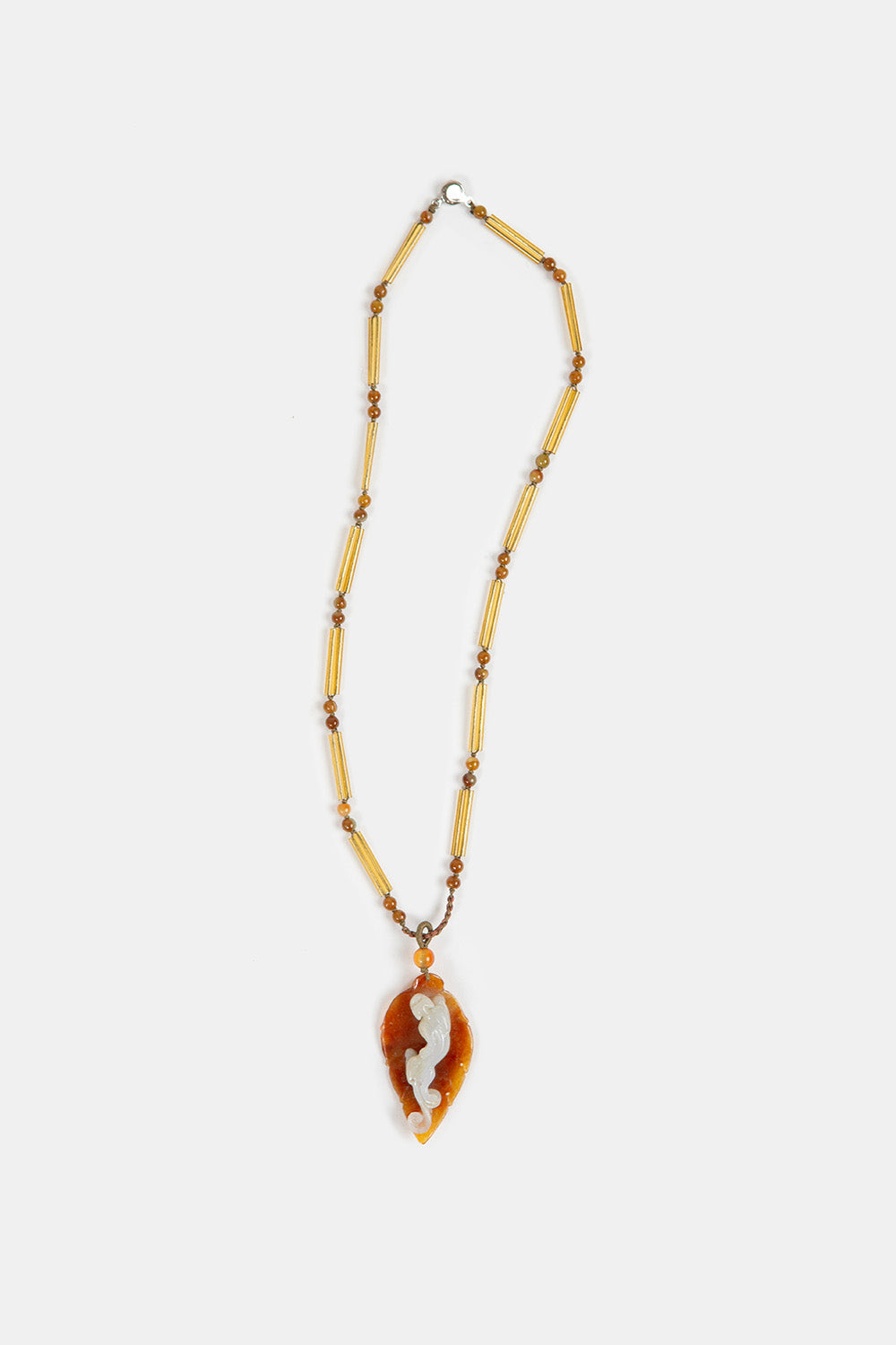 Antique Chinese Jadeite Leaf Necklace