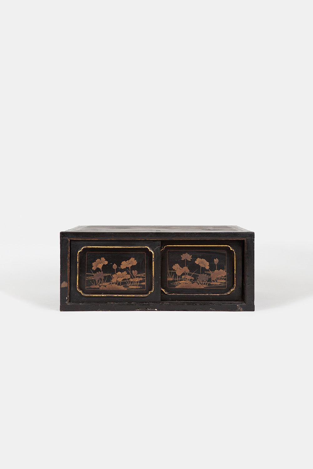 Japanese Lacquered Cabinet with Sliding Doors