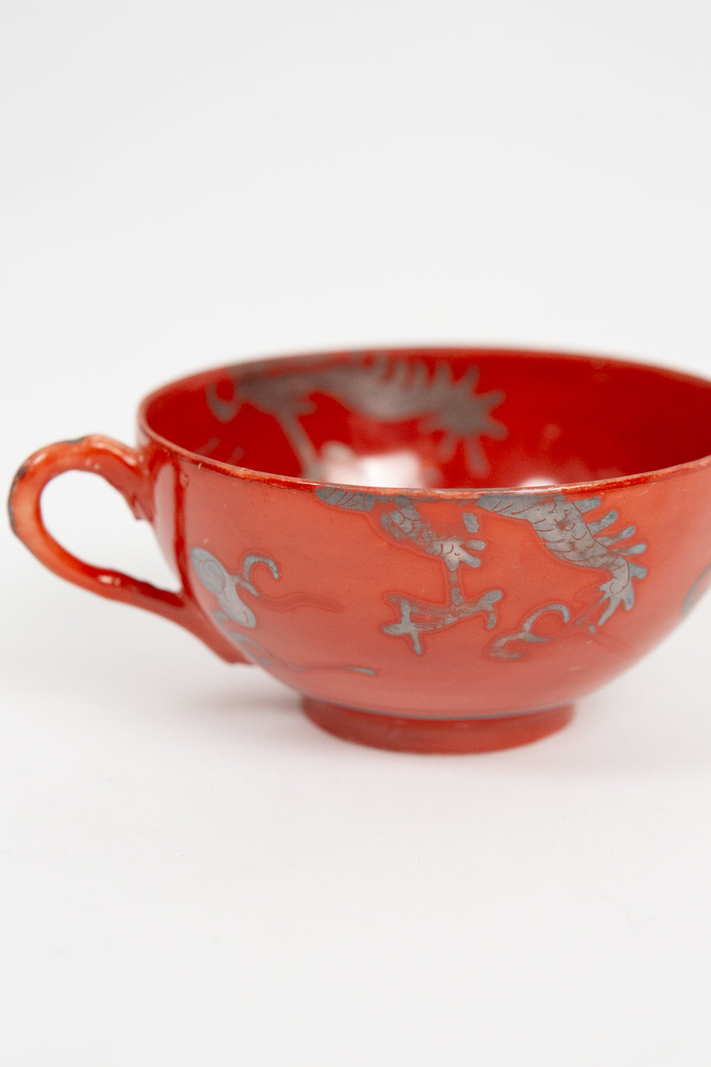 Silver Leaf Japanese Cup and Saucer