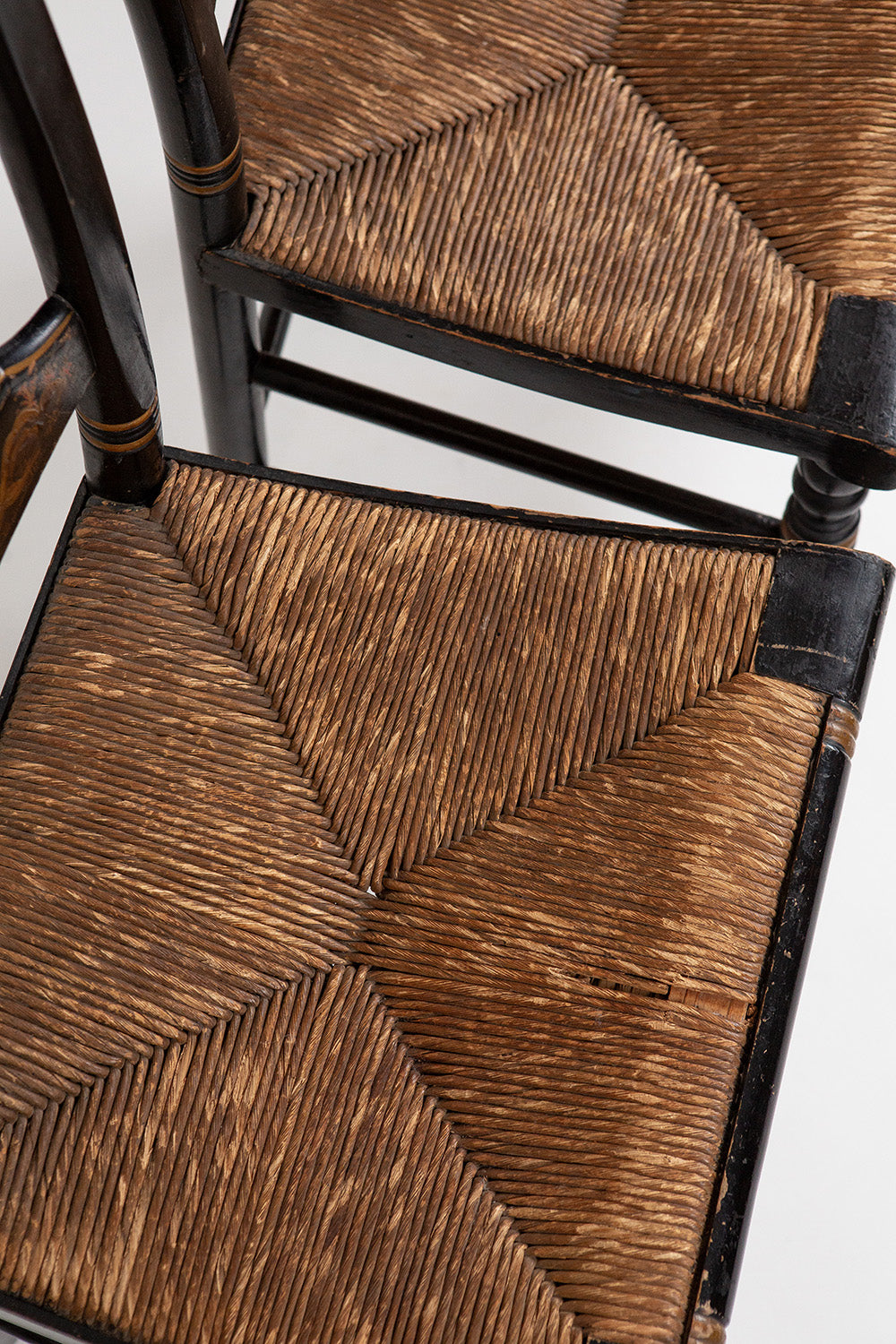 Pair of Japanned Lacquer Ladder Back Chairs