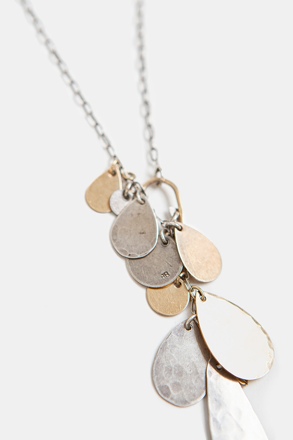 Hammered Sequin Lariat Necklace