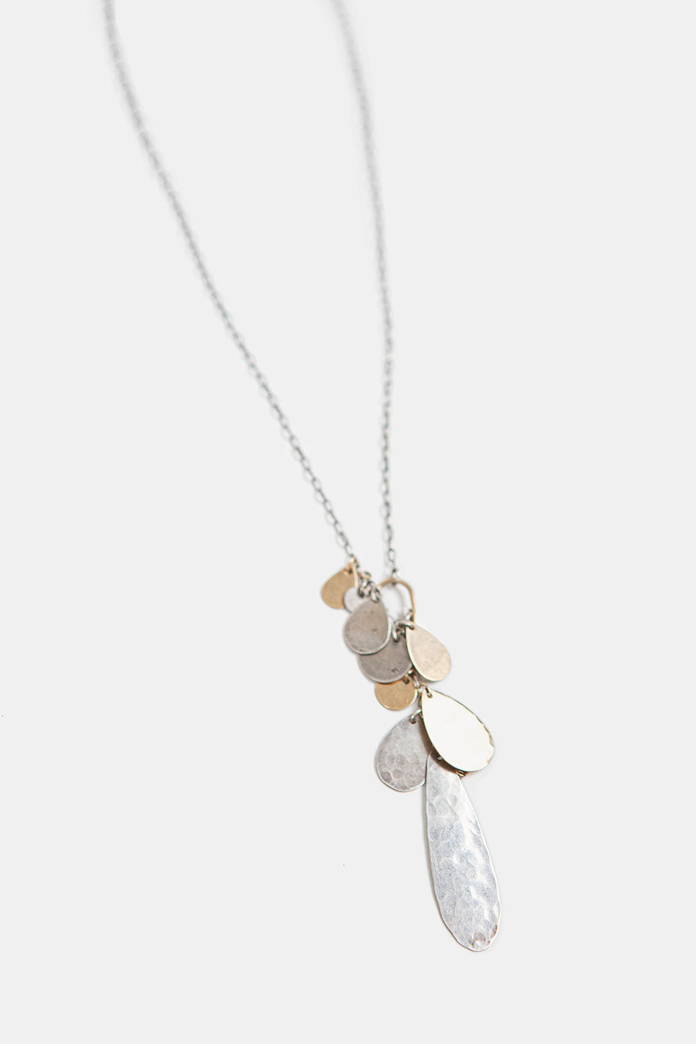 Hammered Sequin Lariat Necklace