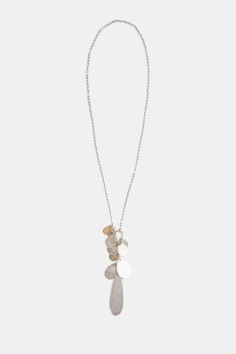 Hammered Sequin Lariat Necklace
