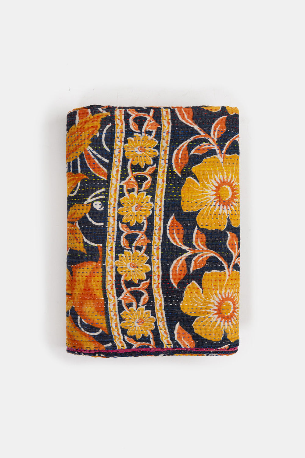 Vintage Kantha Quilt in Lata Phool