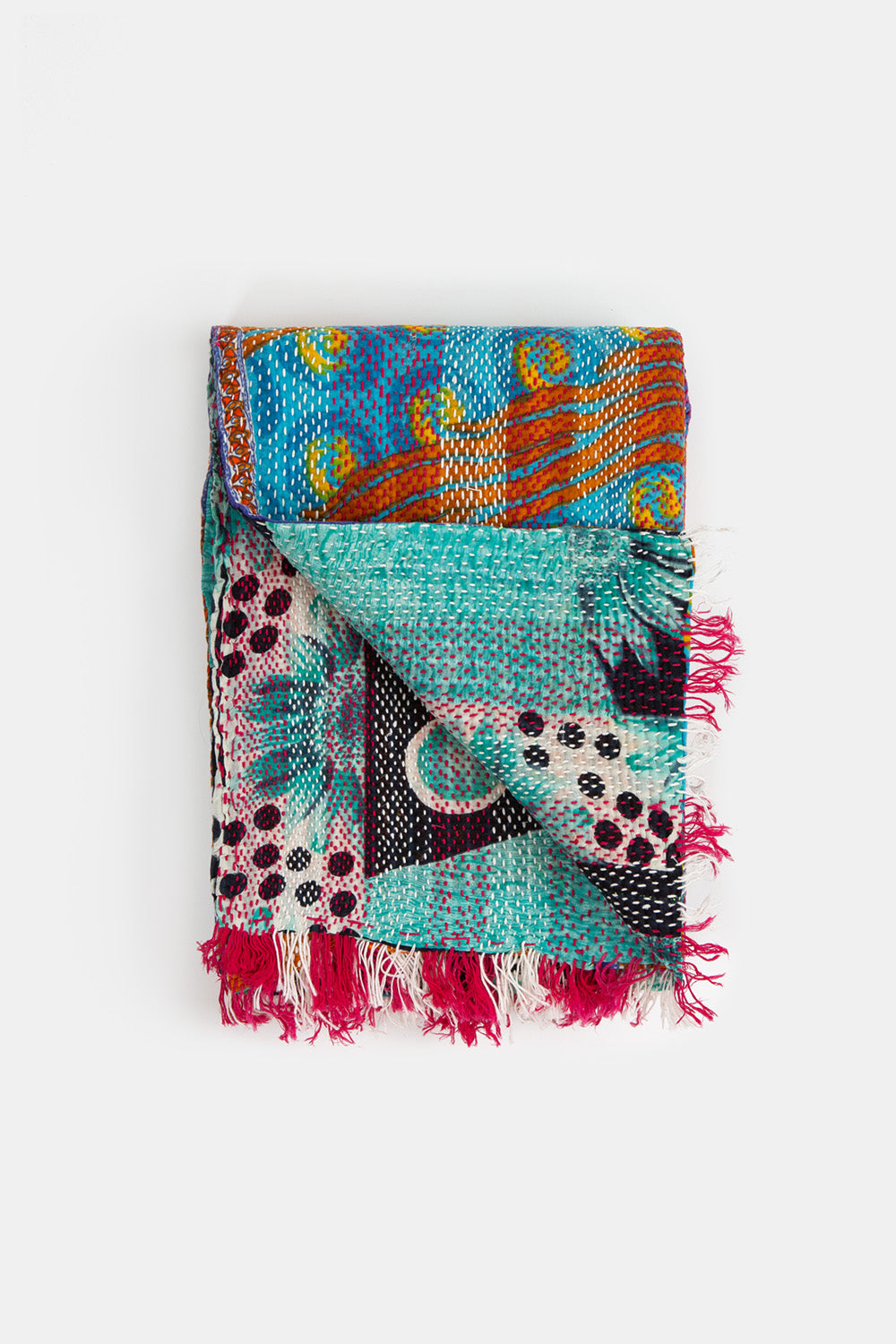 Vintage Kantha Quilt in Leheriya