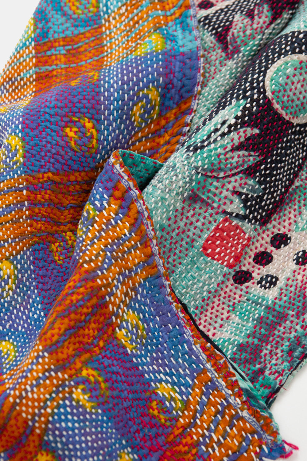 Vintage Kantha Quilt in Leheriya