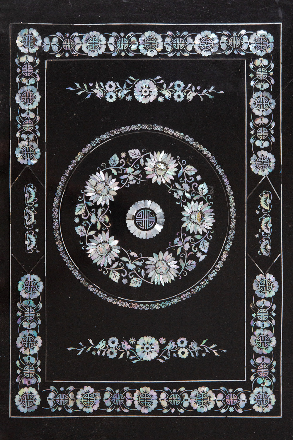 Mother Of Pearl Inlay and Lacquer Folding Tray