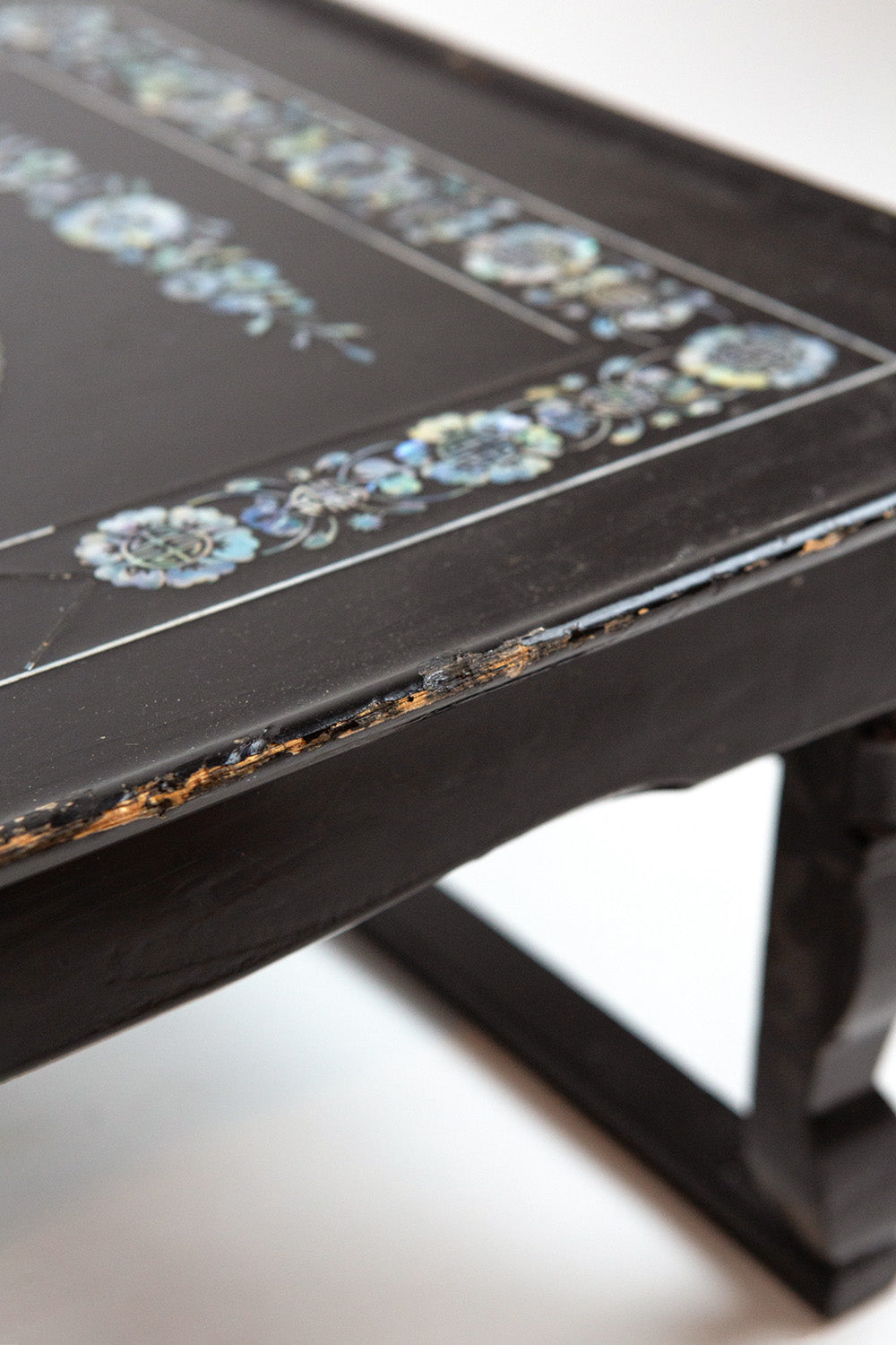 Mother Of Pearl Inlay and Lacquer Folding Tray