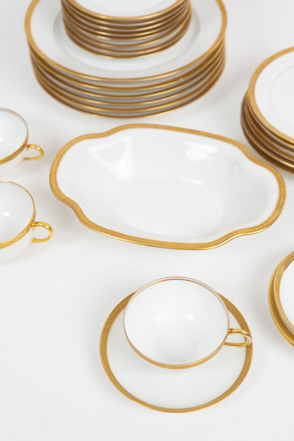 Vintage Limoges Gilded Dinnerware — Incomplete Set