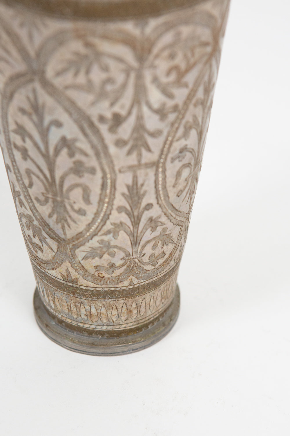 Moroccan Engraved Brass and Pewter Vessel