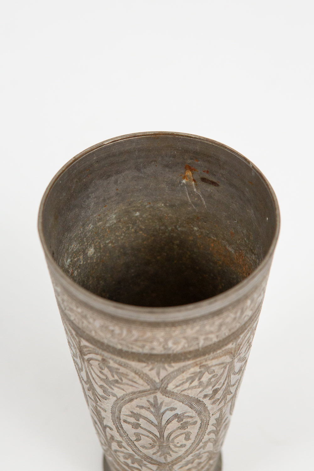 Moroccan Engraved Brass and Pewter Vessel