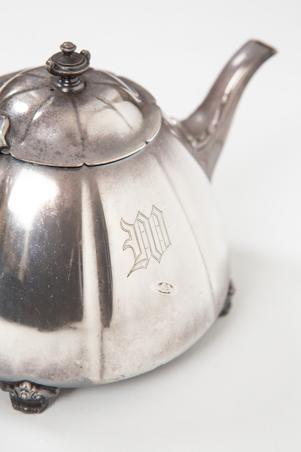 Vintage Silverplate Teapot with Monogram “M”