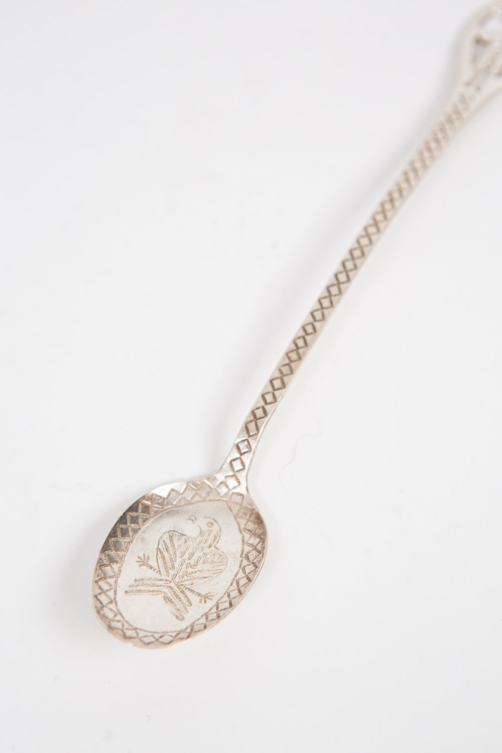 Silver Navajo Spoon with Reticulated Kachina