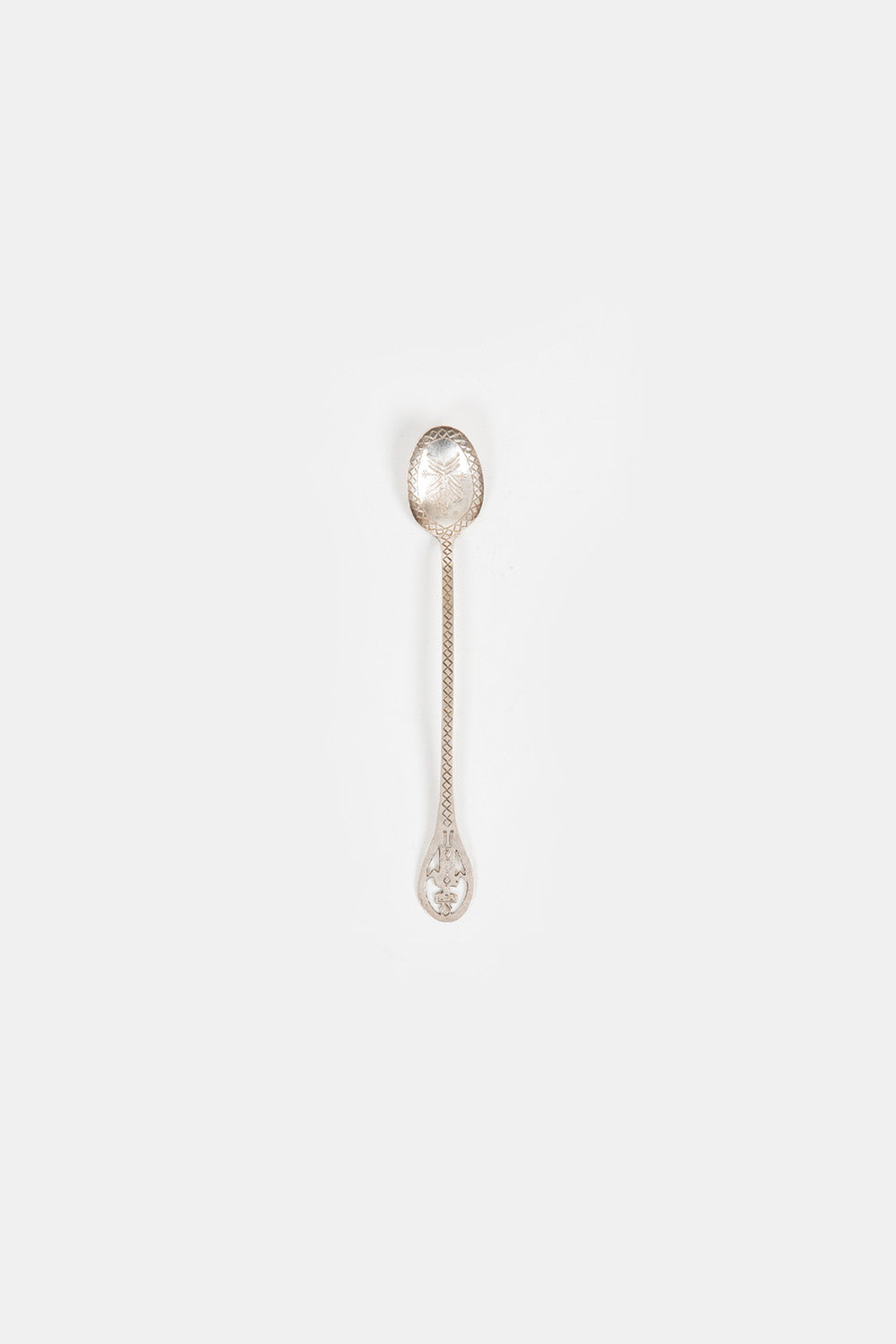 Silver Navajo Spoon with Reticulated Kachina