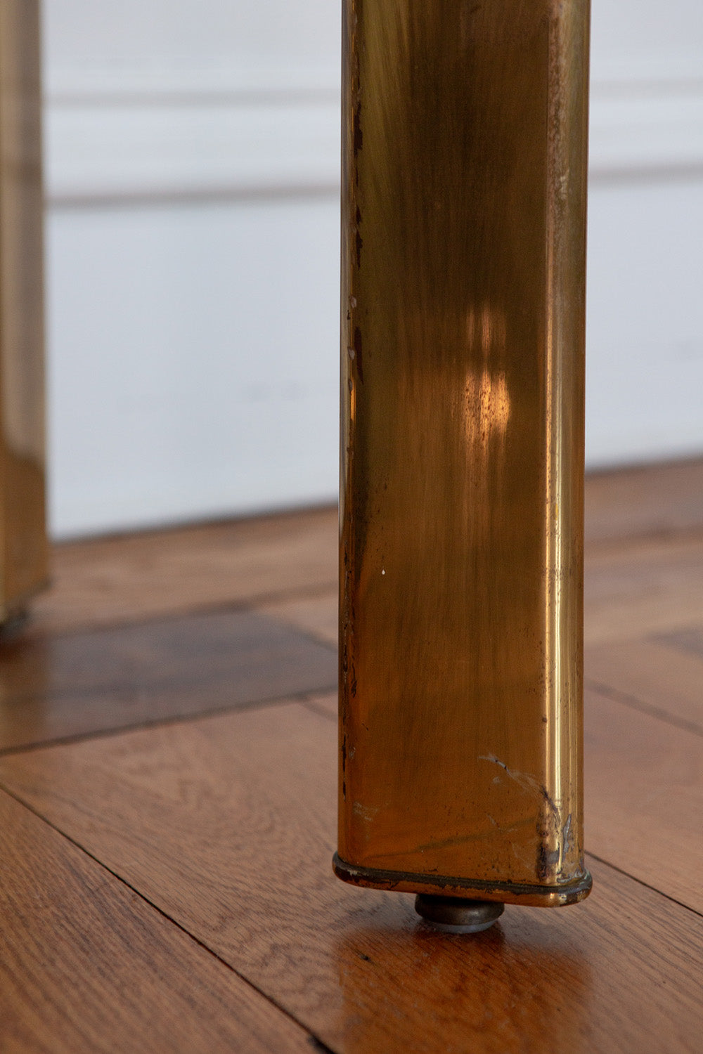 John Widdicomb Brass and Beveled Glass Parson Table C. 1970's