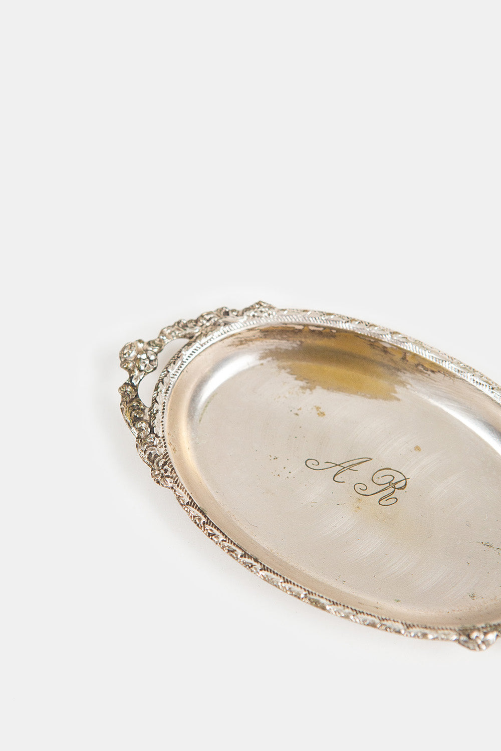Petite Engraved Silver Plate Tray