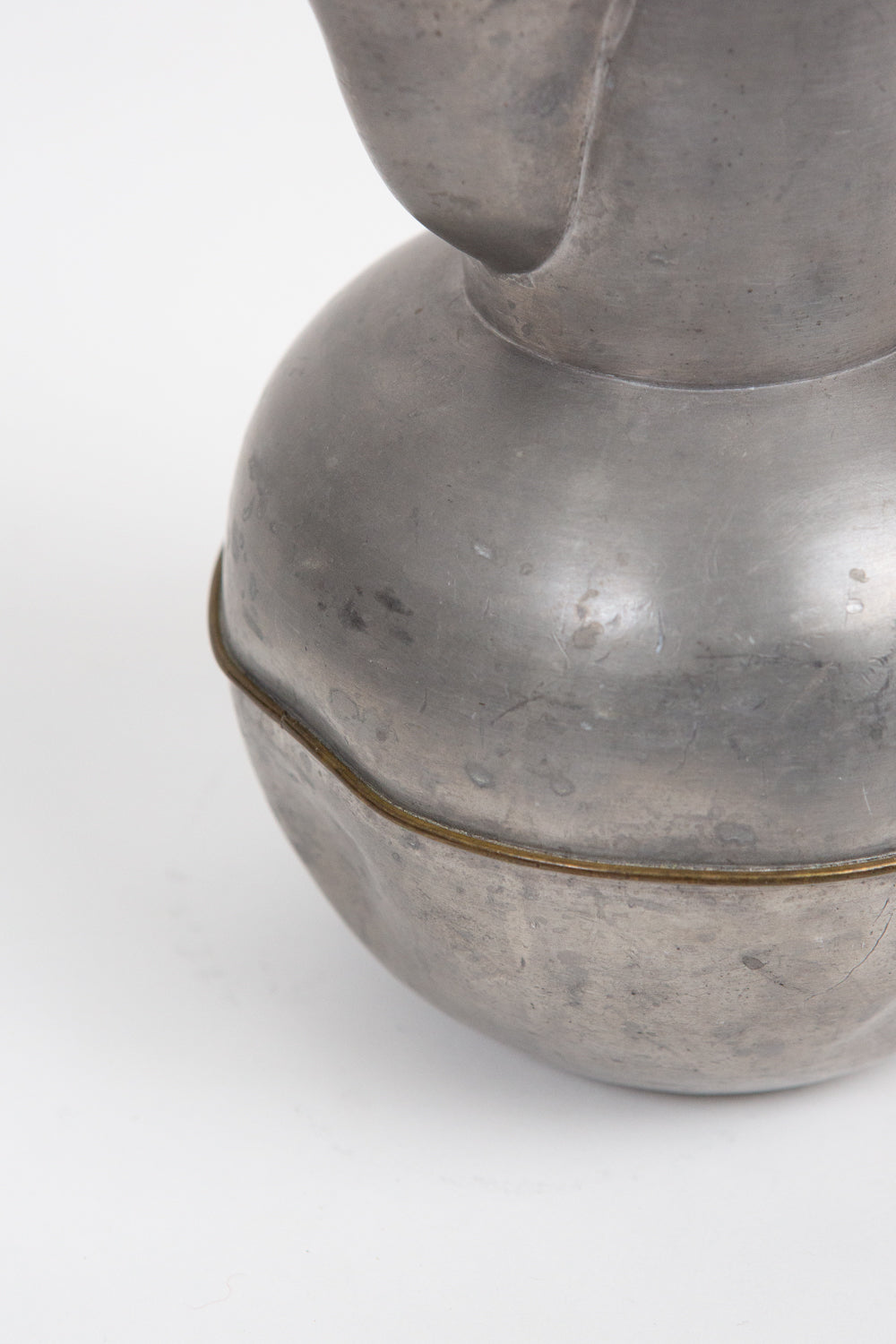 Antique Pewter and Rattan Pitcher