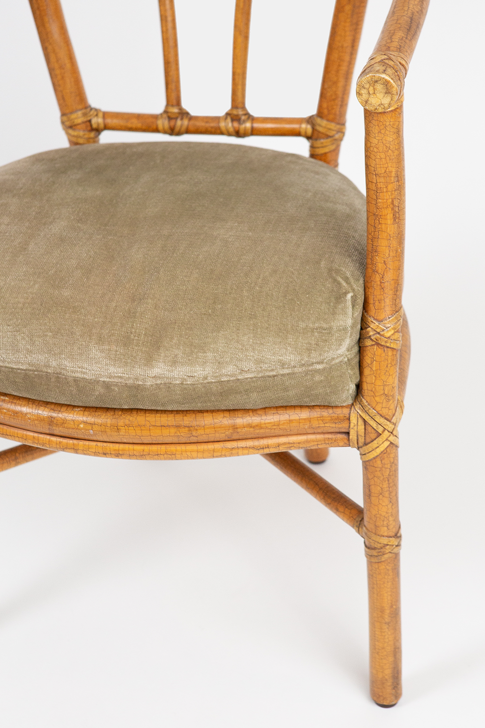Rattan Chair with Pale Green Cushion