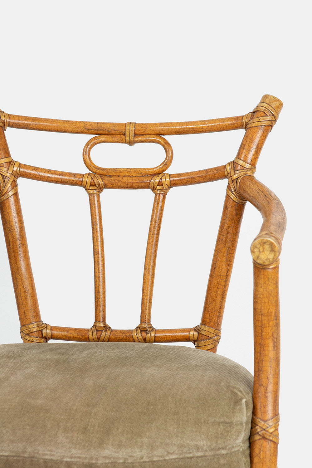 Rattan Chair with Pale Green Cushion