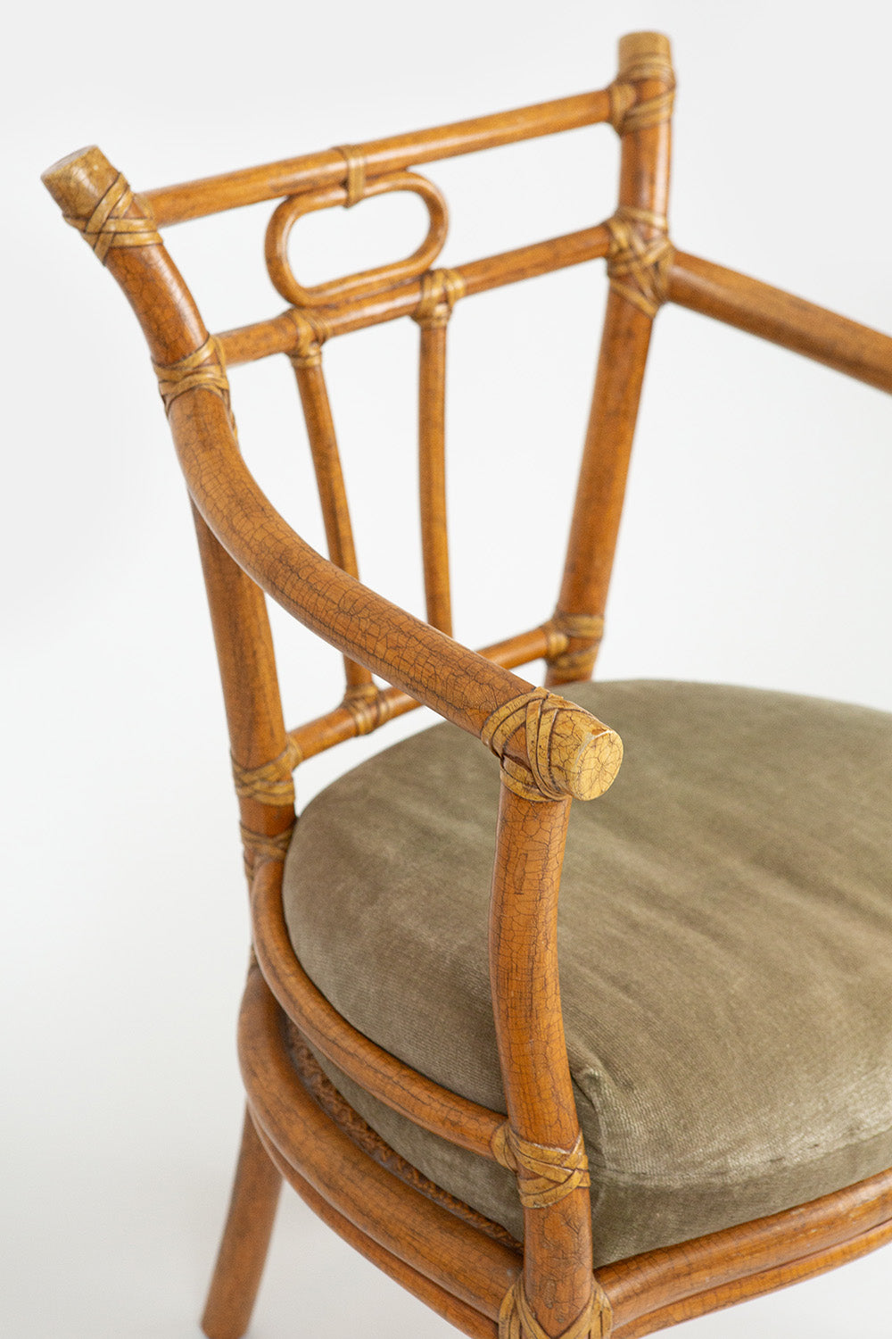 Rattan Chair with Pale Green Cushion