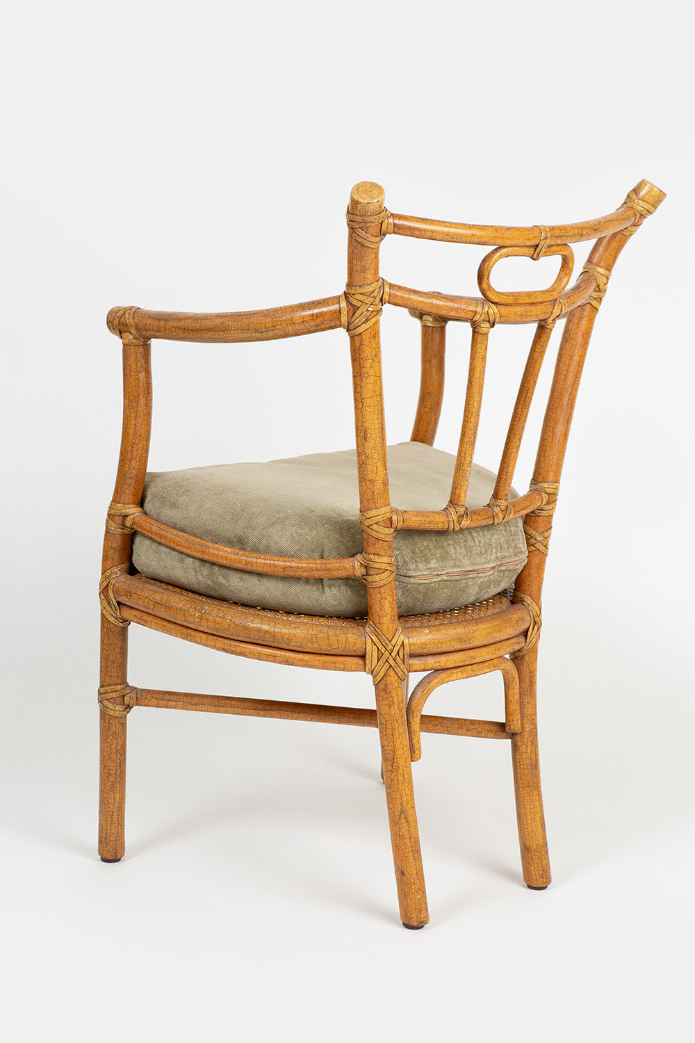 Rattan Chair with Pale Green Cushion