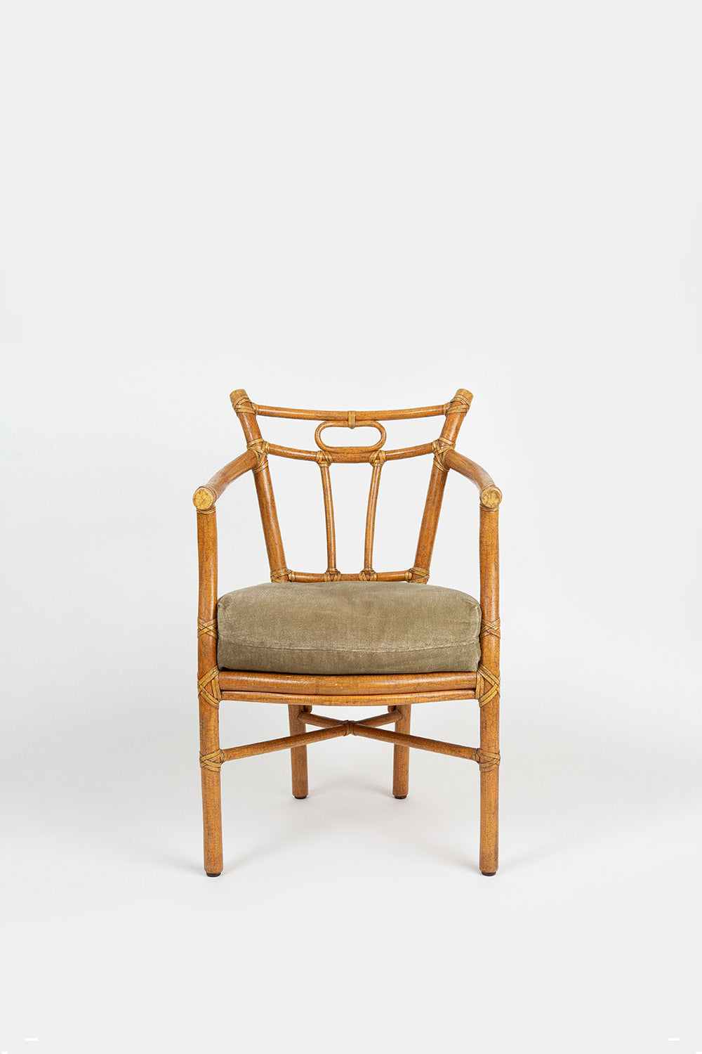 Rattan Chair with Pale Green Cushion