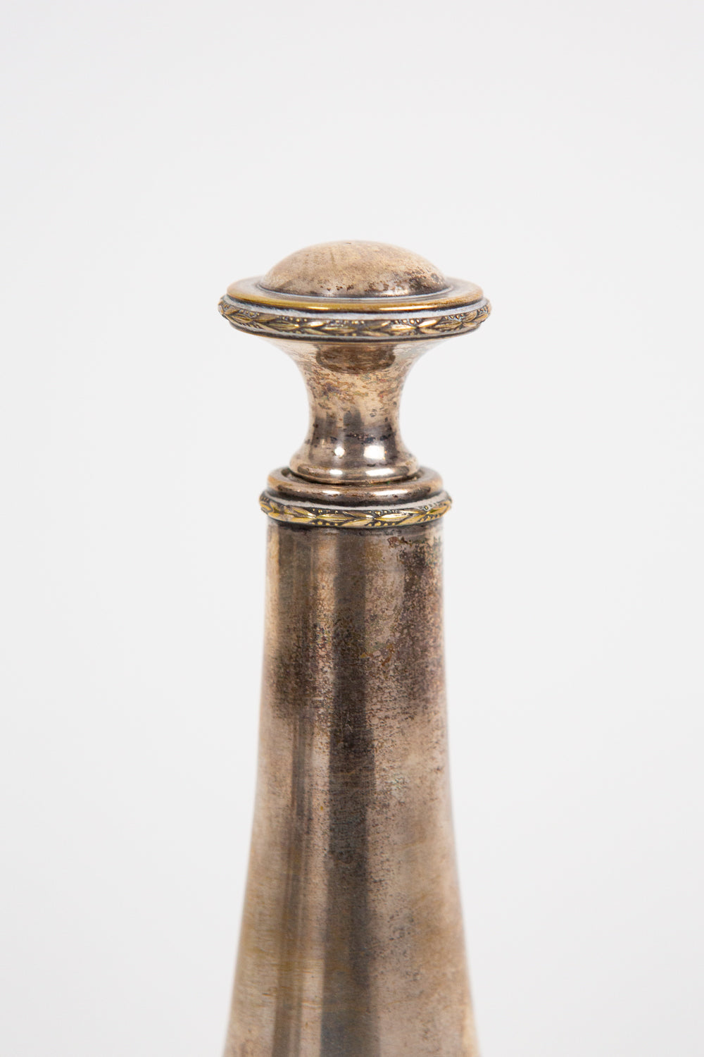 Silver and Etched Glass Carafe
