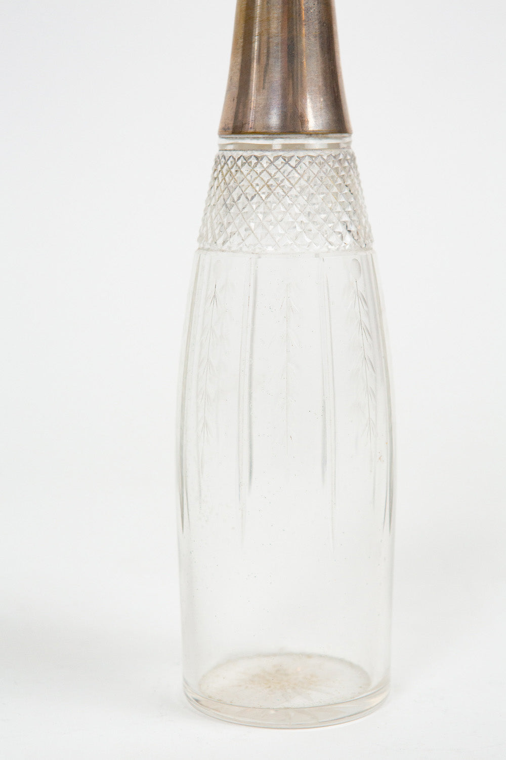 Silver and Etched Glass Carafe